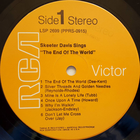 Skeeter Davis : Skeeter Davis Sings The End Of The World (LP, Album, RP, Ora)