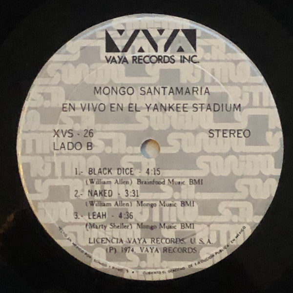 Mongo Santamaria : Live At Yankee Stadium (LP, Album, RE)