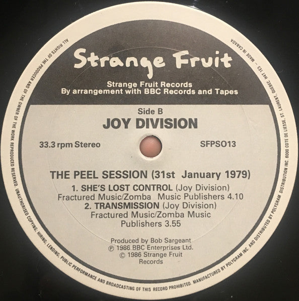 Joy Division : The Peel Sessions (12", EP)