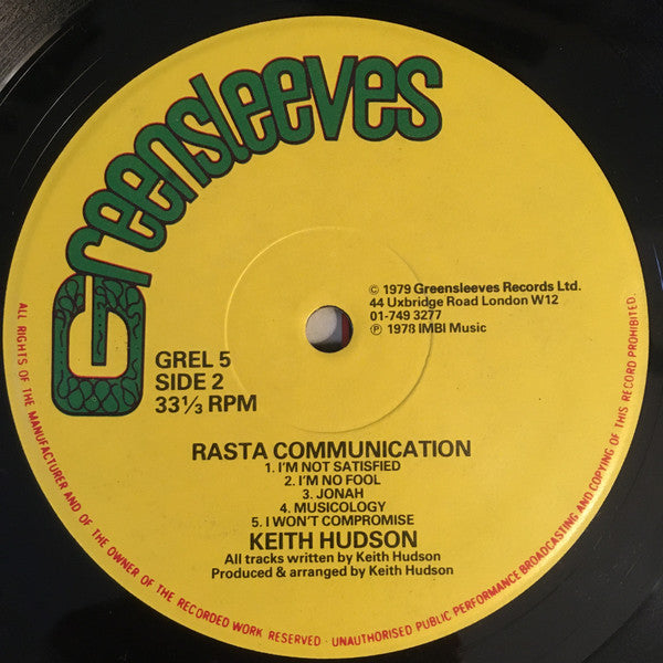 Keith Hudson : Rasta Communication (LP, Album)