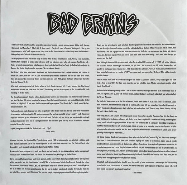 Bad Brains : Omega Sessions (12", S/Sided, EP, Etch, RE, RM)