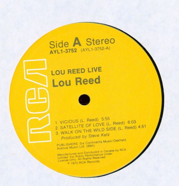 Lou Reed : Lou Reed Live (LP, Album, RE)