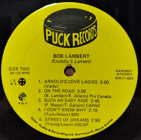 Bob Lambert (2) : Knobbys Lament (LP, Album, Ltd)