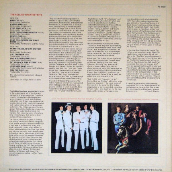 The Hollies : The Hollies' Greatest Hits (LP, Comp, RE)