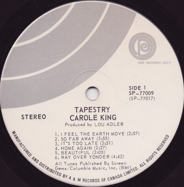Carole King : Tapestry (LP, Album, RE, Gat)