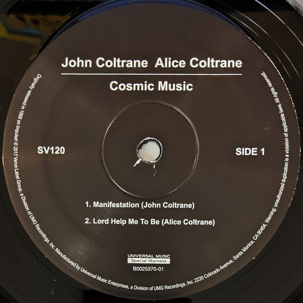 John Coltrane / Alice Coltrane : Cosmic Music (LP, Album, RE, Gat)