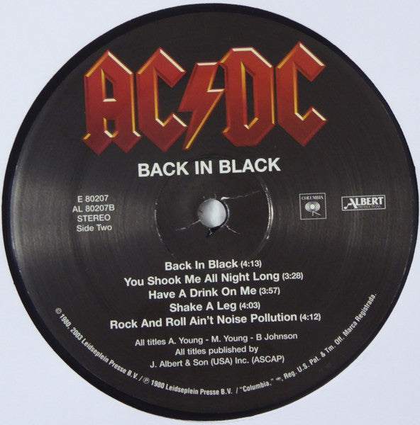 AC/DC : Back In Black (LP, Album, RE, RM, Uni)