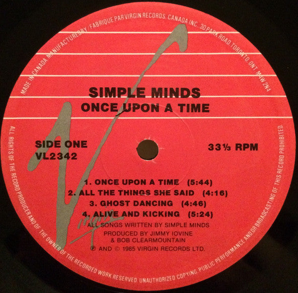 Simple Minds : Once Upon A Time (LP, Album)