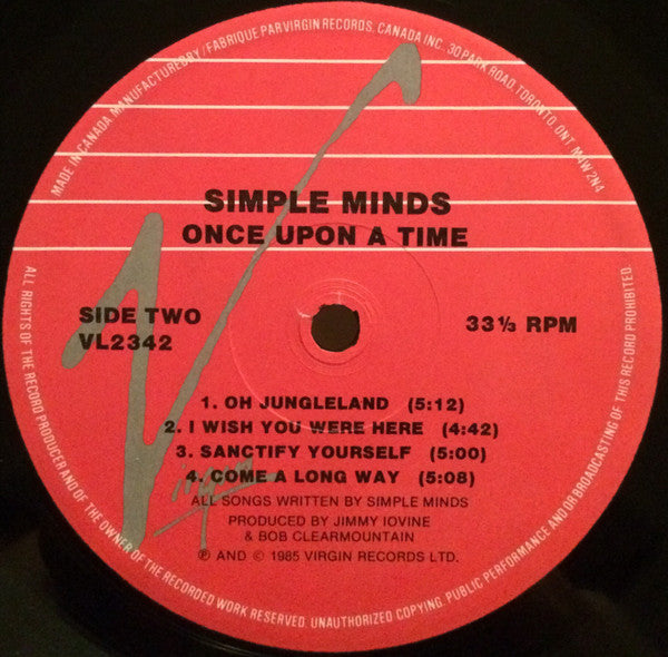 Simple Minds : Once Upon A Time (LP, Album)