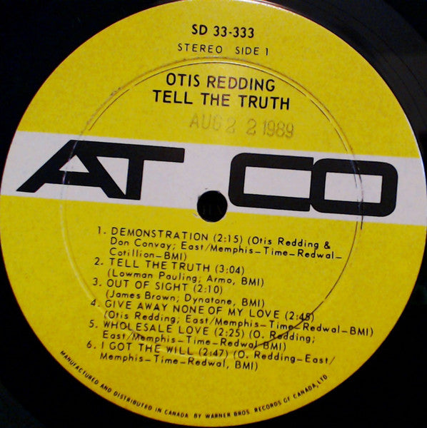 Otis Redding : Tell The Truth (LP, Album)