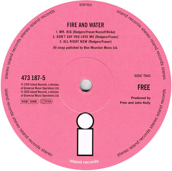Free : Fire And Water (LP, Album, RE, RM, 180)