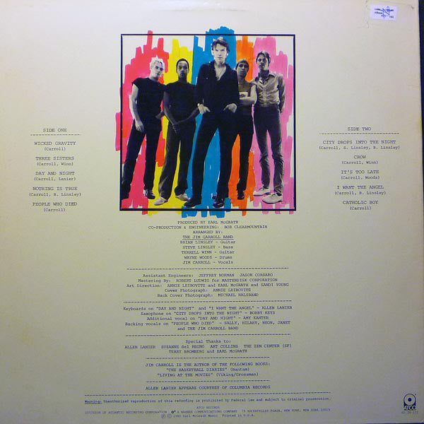The Jim Carroll Band : Catholic Boy (LP, Album, MO )