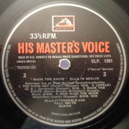 Ella Fitzgerald : Mack The Knife - Ella In Berlin (LP, Mono, RP)