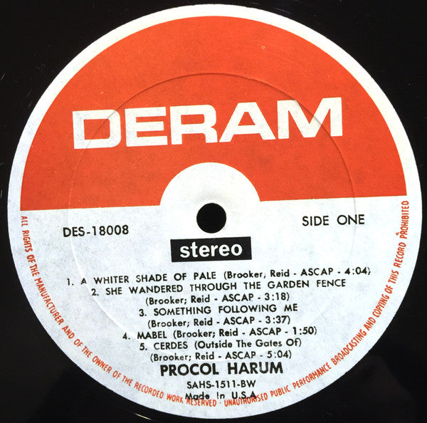 Procol Harum : Procol Harum (LP, Album, RE, BW )