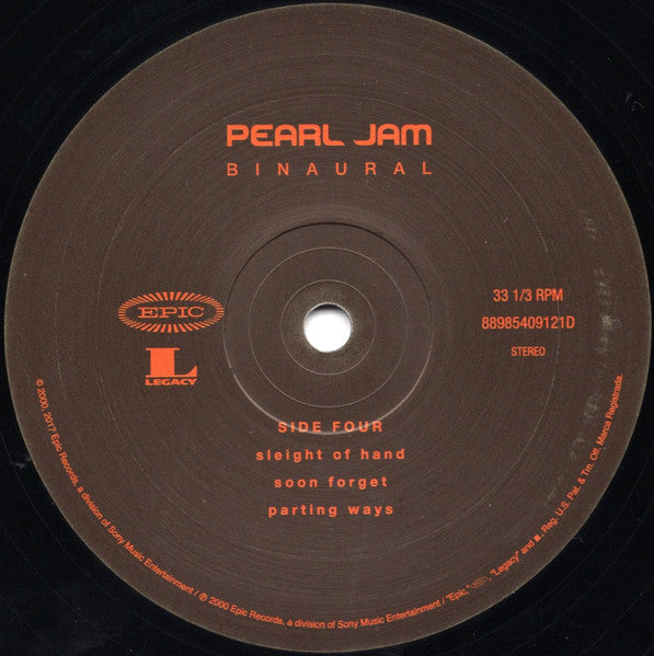 Pearl Jam : Binaural (2xLP, Album, RE, RM)