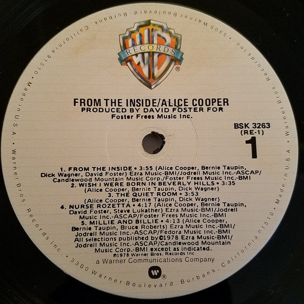 Alice Cooper (2) : From The Inside (LP, Album, Die)