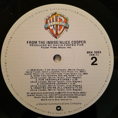 Alice Cooper (2) : From The Inside (LP, Album, Die)