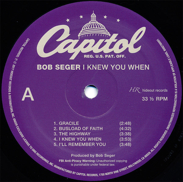 Bob Seger : I Knew You When  (LP, Album)