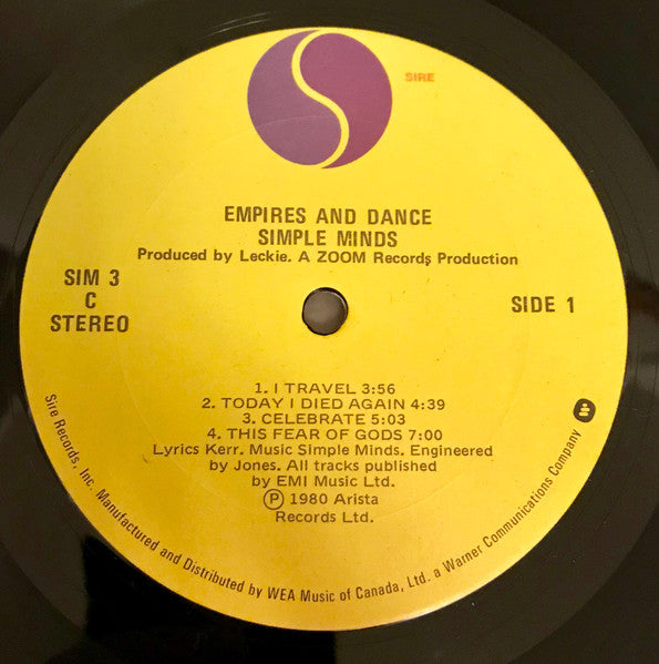 Simple Minds : Empires And Dance (LP, Album, Col)