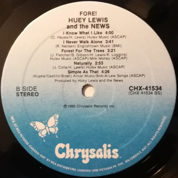 Huey Lewis And The News* : Fore! (LP, Album)