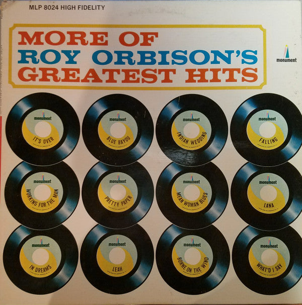 Roy Orbison : More Of Roy Orbison's Greatest Hits (LP, Album, Comp, Mono, Ind)