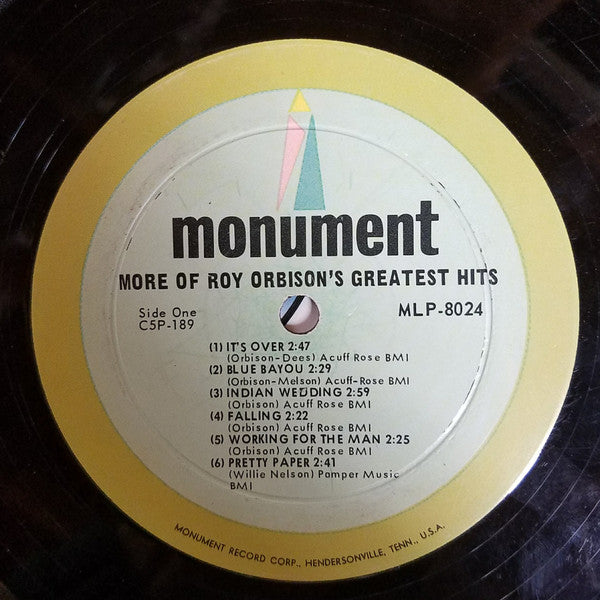 Roy Orbison : More Of Roy Orbison's Greatest Hits (LP, Album, Comp, Mono, Ind)