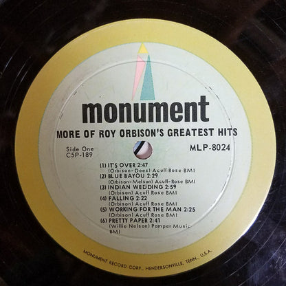 Roy Orbison : More Of Roy Orbison's Greatest Hits (LP, Album, Comp, Mono, Ind)