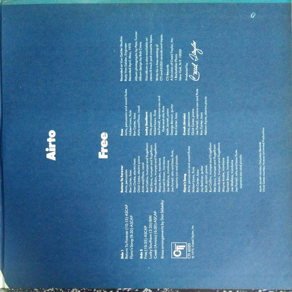 Airto Moreira : Free (LP, Album, Gat)
