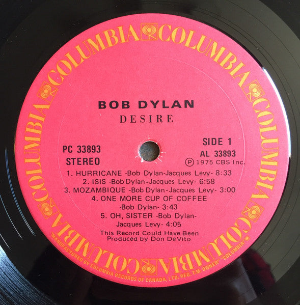 Bob Dylan : Desire (LP, Album)