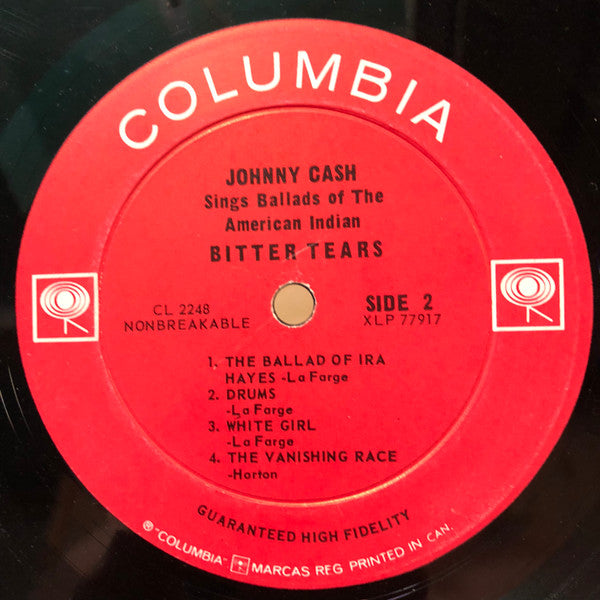 Johnny Cash : Bitter Tears (Ballads Of The American Indian) (LP, Album, Mono)