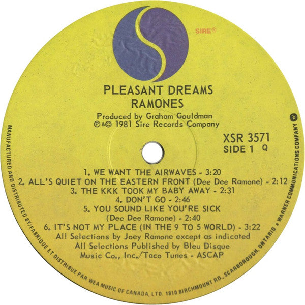Ramones : Pleasant Dreams (LP, Album, Qua)