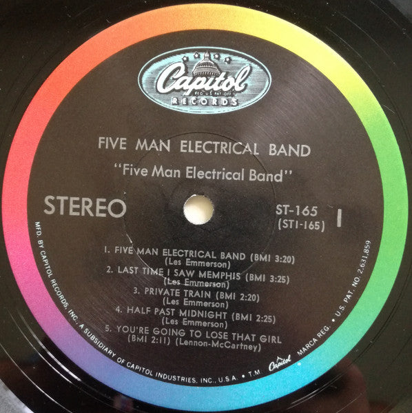 Five Man Electrical Band : Five Man Electrical Band (LP, Album, Scr)
