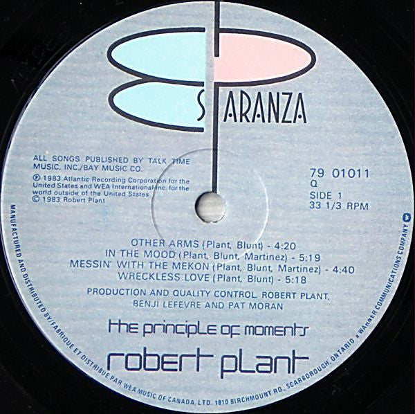 Robert Plant : The Principle Of Moments (LP, Album)