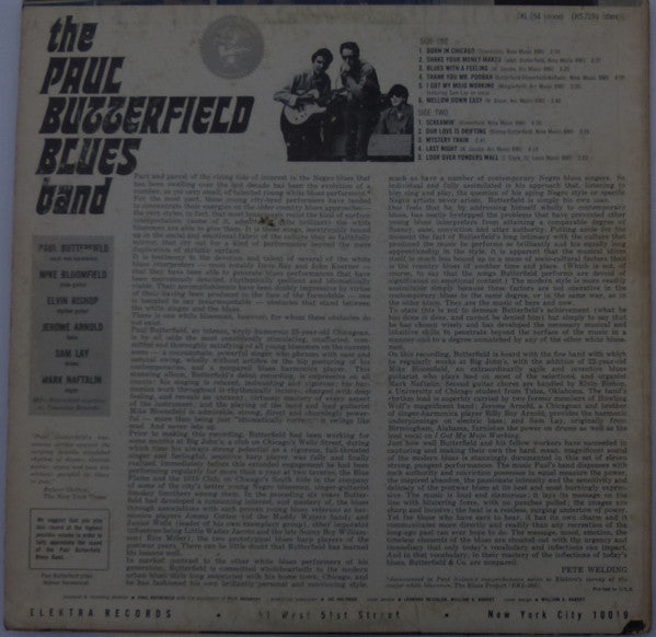 The Paul Butterfield Blues Band : The Paul Butterfield Blues Band (LP, Album, Mono, RP)