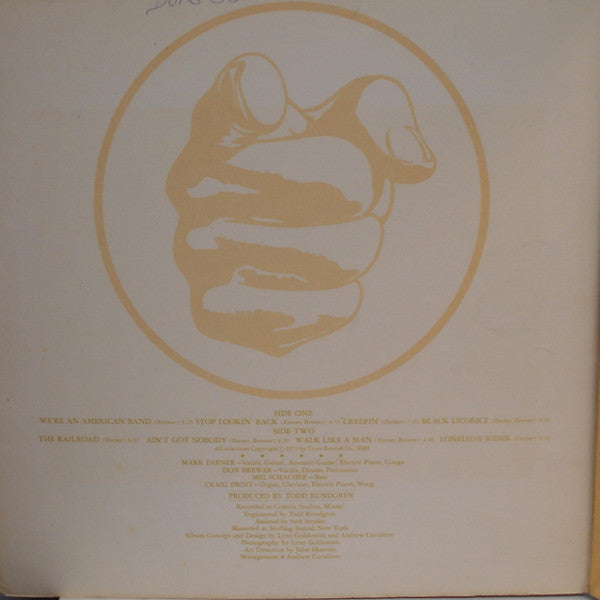 Grand Funk Railroad : We're An American Band (LP, Album, Los)
