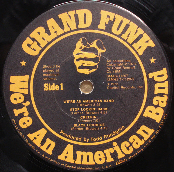 Grand Funk Railroad : We're An American Band (LP, Album, Los)
