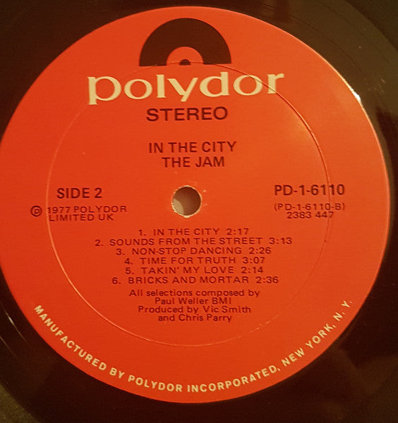 The Jam : In The City (LP, Album, Mon)