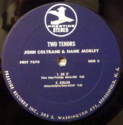 John Coltrane With Hank Mobley : 2 Tenors (LP, Album, RE, RM)