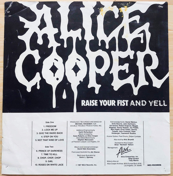 Alice Cooper (2) : Raise Your Fist And Yell (LP, Album, Promo)