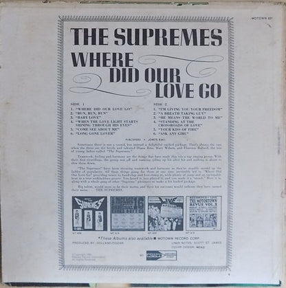 The Supremes : Where Did Our Love Go (LP, Album, Mono)