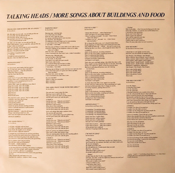 Talking Heads : More Songs About Buildings And Food (LP, Album, Qua)