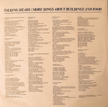 Talking Heads : More Songs About Buildings And Food (LP, Album, Qua)