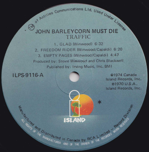 Traffic : John Barleycorn Must Die (LP, Album, RE)
