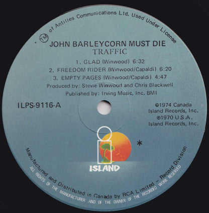 Traffic : John Barleycorn Must Die (LP, Album, RE)