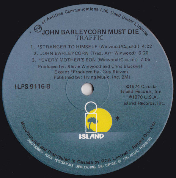 Traffic : John Barleycorn Must Die (LP, Album, RE)