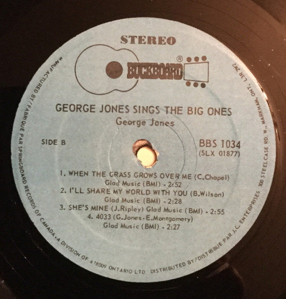 George Jones (2) : George Jones Sings The Big Ones (LP, Comp)
