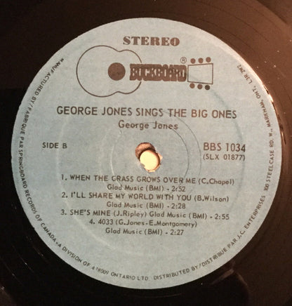George Jones (2) : George Jones Sings The Big Ones (LP, Comp)