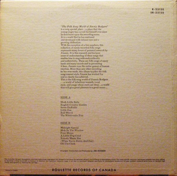 Jimmie Rodgers (2) : The Folk Song World Of Jimmie Rodgers (LP)