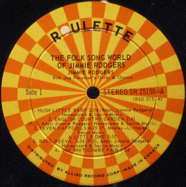 Jimmie Rodgers (2) : The Folk Song World Of Jimmie Rodgers (LP)