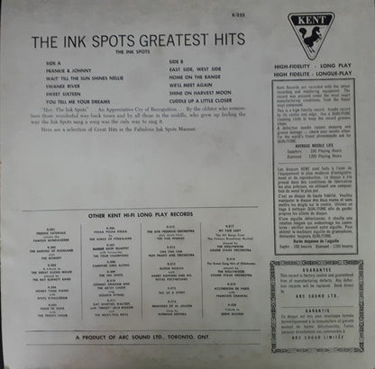 The Ink Spots (2) : The Ink Spots' Greatest Hits Volume 2 (LP, Album, Comp)